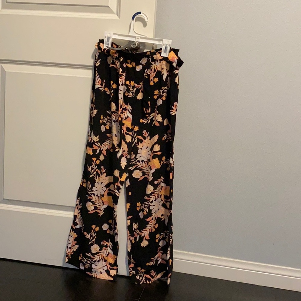 Black flower pants, only used once.